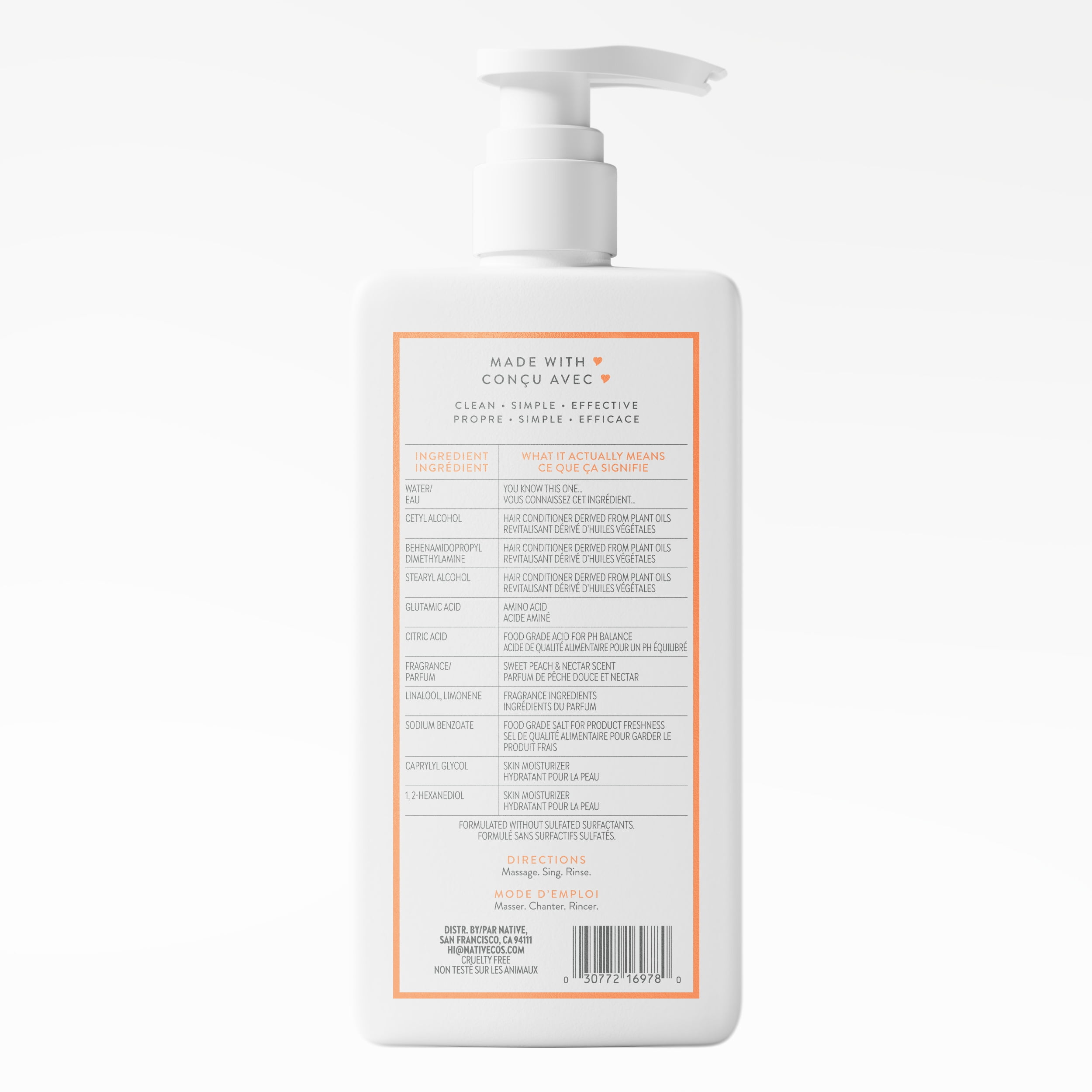 Revitalisant hydratant Native Pêche douce et nectar, 487 mL