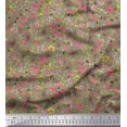 thumbnail image 1 of Soimoi Rayon Fabric Leaves,Butterfly & Flower Floral Fabric Prints By Yard 42 Inch Wide, 1 of 3