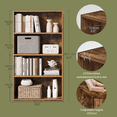 thumbnail image 4 of LEDREM 4-Tier Adjustable Bookcase, Open Bookshelf, Storage Shelf Organizer, 22lb Capacity per Shelf, for Home, Office, Rustic Brown, 4 of 6