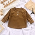 thumbnail image 1 of RXIRUCGD Chemise à Col Rond en Velours Côtelé pour Enfants (Café, Taille : 3-5 Ans), 1 of 3