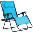 thumbnail image 1 of Patiojoy Chaise Zéro Gravité Inclinable avec Plateau à Boissons et Pare-Soleil, Bleu, 1 of 5