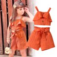 thumbnail image 4 of TBWNWG Girls Outfits&Set Toddler Girl's Ribbed Knit Button Front Camisole Crop Tops And Track Shorts Summer Outfit Set for Active,Sizes 3-4 Years, 4 of 4