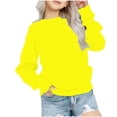 thumbnail image 1 of RXIRUCGD Chandail en Molleton Décontracté pour Petites et Grandes Filles, Couleur Unie, Col Rond, Manches Longues, Tunique Ajustée, Pulls Mode Automne, Chandail en Molleton Jaune pour Filles Taille 11-12 Ans, 1 of 7