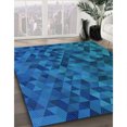 thumbnail image 3 of Ahgly Company Tapis d'Intérieur Lavables en Machine, Carrés de Transition Bleu Myrtille, Carrés de 4', 3 of 7
