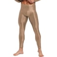 thumbnail image 4 of Kvysinly Men's Compression Long Pants Gym Workout Tights Trousers Seamless Quick Dry Base Layer Leggings Coffee M, 4 of 6