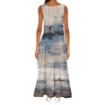 thumbnail image 4 of Robes Filles Mode Femmes Col en V Sans Manches Été Soirée Fête Imprimé Dames Poche Gilet Longue Robe Robes Midi pour Femmes Invitée de Mariage en Liquidation, 4 of 6