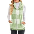 thumbnail image 3 of Innerwin Waistcoat Zip Up Ladies Fleece Vest Work Sleeveless Lightweight Sherpa Jacket Fluorescent Green 2XL, 3 of 6