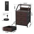 thumbnail image 2 of GUNAITO Nightstand with Charging Station & USB Ports End Table Set of 2 Modern End Table for Bedroom Living Room Rustic Brown, 2 of 12