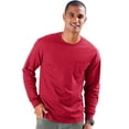 thumbnail image 1 of Hanes Mens TAGLESS Long-Sleeve T-Shirt with Pocket, 2XL, Deep Red, 1 of 2