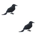 thumbnail image 3 of kurtrusly Horror Props For Halloween - High Simulation Black Crow Ornament For Festive Straight crow 2Set, 3 of 6