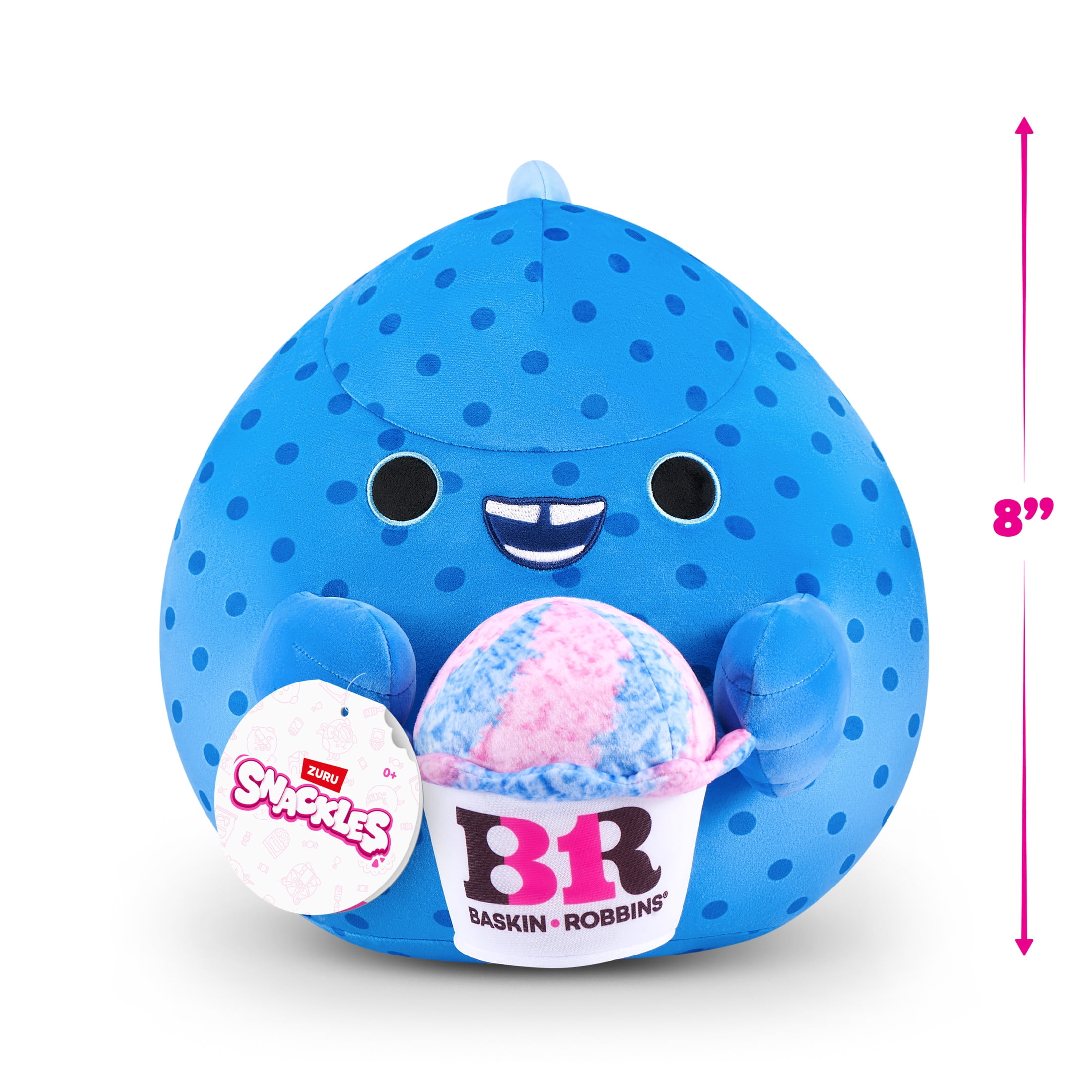 Snackles Peluche série 3 8 pouces sous licence de ZURU (BlueParrotfish w/Baskin Robbins) de ZURU, Peluche avec licence accessoires Snack Brand