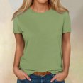 thumbnail image 2 of Timegard T-Shirts d'Été pour Femmes à Col Rond, Manches Courtes, Confortables, Basiques, Décontractés, Amples, Blouses, 2 of 5