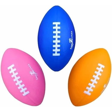 Ballon de Football en Mousse - 7.25u201d Ballon de Football pour Enfants - Ballons de Football Doux et Petits pour Enfants u2013 Mini Ballon de Football pour Tout-Petits Lot de 3 Rose, Bleu, Orange Rose, Bleu, Orange