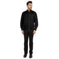 thumbnail image 2 of Bestman Solid Long Sleeve Shirt For Mens Front Double Button Placket Chinese Collar Shirt, 2 of 7