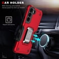 thumbnail image 2 of Tasnim Samsung S23 Ultra Étui Protecteur Ajusté Étui Rigide Support Anneau Stad Étui pour Galaxy S23 Ultra - Rouge, 2 of 5