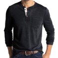 thumbnail image 2 of CEHVOM Men Long-Sleeve Beefy Muscle Basic Solid Pure Color Blouse Tee Shirt Top, 2 of 5