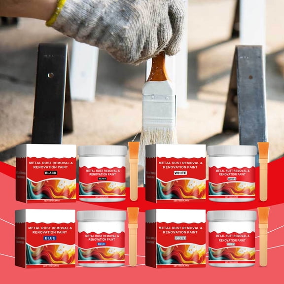 Bowayaoa Water-Based Metal Rust Paint 150ml, Antirust Coating for Fences, Railings, Tools, Cars, Glossy Rust Converter & Primer, Quick-Dry Protective Finish