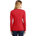 thumbnail image 3 of Port 1135691 Ladies Long Sleeve Fan Favorite V-Neck Tee, Bright Red - Extra Small, 3 of 4