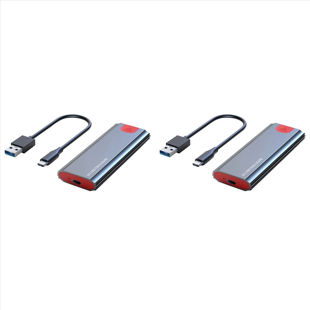 2X M2 SSD Case M.2 to USB 3.1 Gen 2 10Gbps NVMe SSD Enclosure for NVMe PCIE M Key/(B+M) Key SSD Hard Disk,M2 SSD Case AC,2 x M.2 SSD Enclosure 2 x USB-C to USB-A Cable,Grey