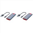 thumbnail image 1 of 2X M2 SSD Case M.2 to USB 3.1 Gen 2 10Gbps NVMe SSD Enclosure for NVMe PCIE M Key/(B+M) Key SSD Hard Disk,M2 SSD Case AC,2 x M.2 SSD Enclosure 2 x USB-C to USB-A Cable,Grey, 1 of 4