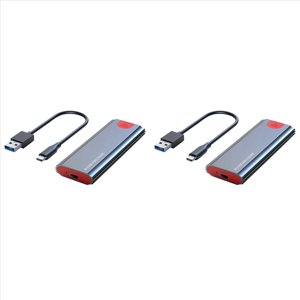 2X M2 SSD Affaire M.2 à USB 3.1 Gen 2 10Gbps NVMe SSD Pièce jointe pour NVMe PCIE Clé M/(B+M) SSD Disque dur,M2 SSD étui AC,2 x M.2 SSD Pièce jointe 2 x USB-C à USB-A Câble, Gris
