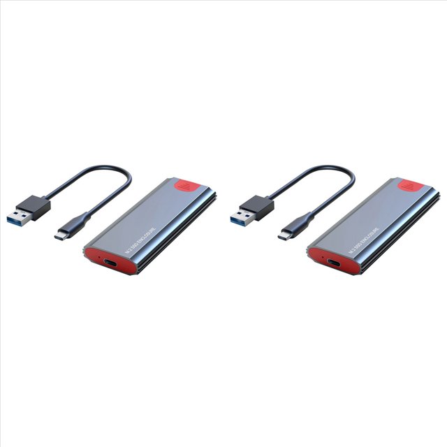 2X M2 SSD Case M.2 to USB 3.1 Gen 2 10Gbps NVMe SSD Enclosure for NVMe PCIE M Key/(B+M) Key SSD Hard Disk,M2 SSD Case AC,2 x M.2 SSD Enclosure 2 x USB-C to USB-A Cable,Grey
