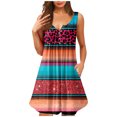 thumbnail image 1 of EGNMCR Robes de Fête pour Femmes Robes d'Été pour Femmes Col Rond Imprimé Sans Manches Tuniques Robes Grande Taille Robes T-Shirt, 1 of 4