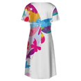 thumbnail image 5 of TJAZFJPA Robe d'Été pour Invitée de Mariage Robe d'Été pour Dames à Manches Courtes Robe Mode à Col en V Évasée Fluide Confortable Robe Maxi Robes d'Été pour Femmes Robe Midi Noire, 5 of 5
