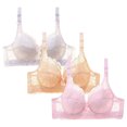 thumbnail image 1 of Pisexur 3PC Bras for Women Comfy Breathable Lace Wireless Bras for Women High Support Lift Push Up Bra No Underwire Full Coverage Everyday Bra Plus Size Bra for Large Bust, 1 of 2