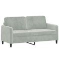 thumbnail image 2 of vidaXL 2 Piece Sofa Set with Pillows Light Grey Velvet, 2 of 5