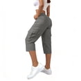 thumbnail image 4 of Mifsaly Pantalon Cargo Court Grande Taille pour Femmes, Capris Utilitaires Taille Haute avec Multiples Poches, Décontracté d'Été, Léger, Pantalon de Randonnée Extérieur, 4 of 7