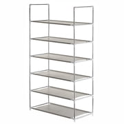 6-Tier Shoe Rack Shoe Tower Shelf Storage Organizer Cabinet Stackable Shelves Holds 18 Pairs of Shoes Grey