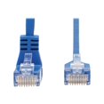 thumbnail image 4 of Tripp Lite Down-Angle Cat6 Gigabit Molded Slim UTP Ethernet Cable (RJ45 Right-Angle Down M to RJ45 M), Blue, 7 ft. - Patch cable - RJ-45 (M) to RJ-45 (M) down-angled - 7 ft - UTP - CAT 5/5e/6 - molded, stranded - blue, 4 of 5