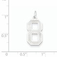 thumbnail image 2 of Sterling Silver Rhodium-plated Large Satin Number 8 Charm QPP08 (25mm x 11mm), 2 of 2