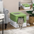 thumbnail image 2 of PawHut Bac à Litière pour Chat Fermé avec Pelle, Plateau, Entrée par le Haut, Vert Foncé, 2 of 10