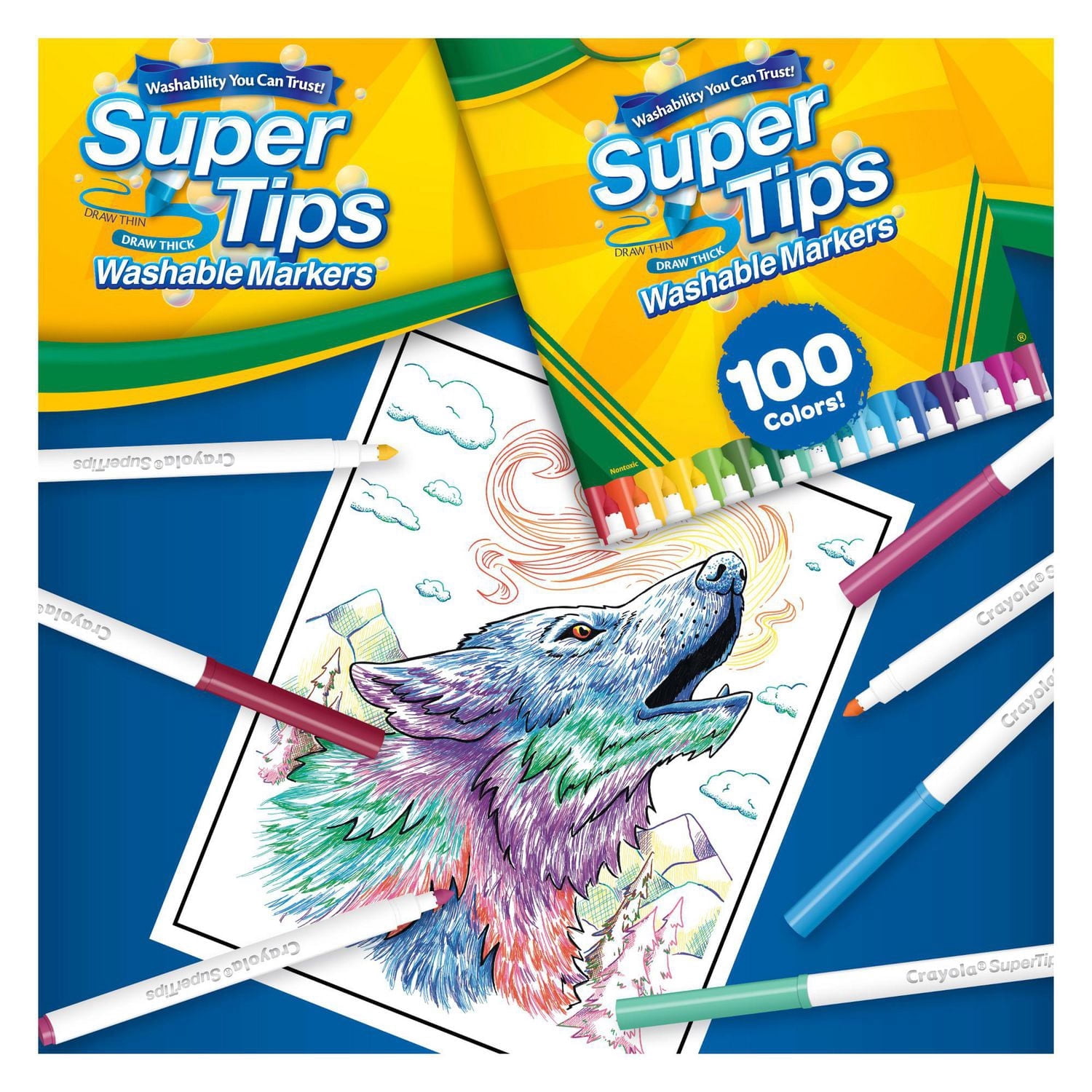 Crayola Super Tips Washable Markers, 100 Count