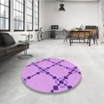 thumbnail image 4 of Ahgly Tapis Rond Lavable en Machine Intérieur Transitionnel Violet Violet, 6 Pieds Rond, 4 of 7
