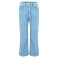 thumbnail image 4 of JMYHOAM Jeans for Women Ladies' Elastic Wide Leg High Waist Versatile Loose Straight Leg Jeans, 4 of 8