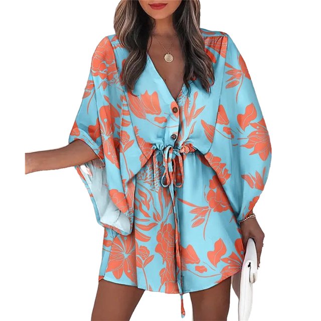 Robes à Lacets pour Femmes Été Jupe Élégante Décontractée à Lacets Robe Courte Élégante Fête Plage Maison Travail Type4 TTG