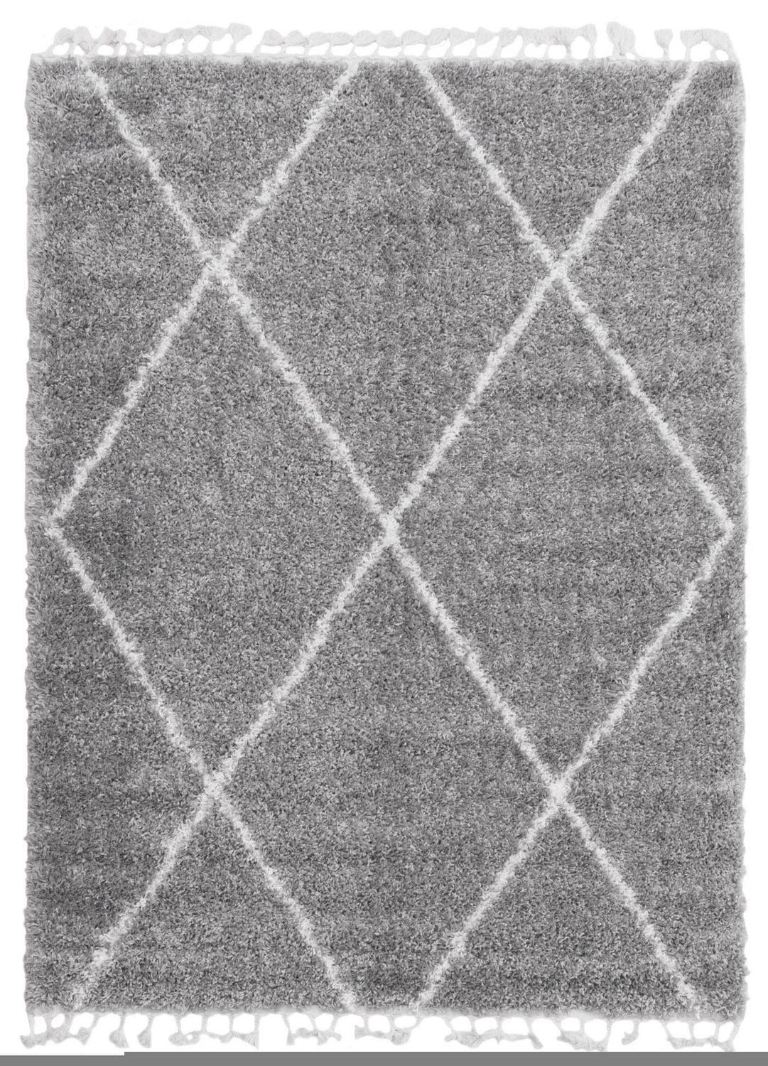 Tapis ECARPET Super Doux pour le Salon et la Chambre Grammercy Losange Gris
