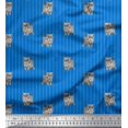 thumbnail image 1 of Soimoi Rayon Fabric Stripe & Cat Animal Print Fabric by Yard 42 Inch Wide, 1 of 3