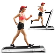 Gymax 2 in 1 Folding Treadmill  4.75HP Running Machine w/ APP & Remote Control White