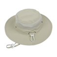 thumbnail image 2 of Bucket Hat Solid Color Mesh Patched Polyester Travel Hiking Fisherman Hat for Kids, 2 of 8