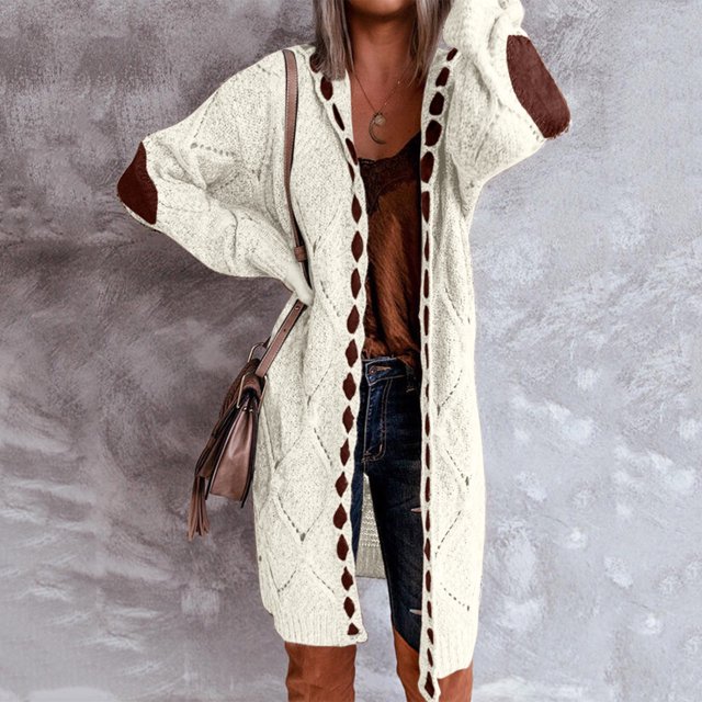 Mode Femme Cardigan Long à Manches Longues Décontracté Manteau Chandail