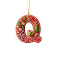thumbnail image 2 of Hbdhejl 26 Pcs Lettres Rouges Décorations de Sapin de Noël Lettres de Canne de Bonbon avec Motif de Baies Mini Alphabet Ornements Suspendus Fête Maison Sapin de Noël Acrylique 2D, 2 of 4