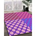 thumbnail image 3 of Ahgly Company Tapis d'Intérieur Ronds Transitionnels Lavables à la Machine, Rose Néon, 5 Pieds Rond, 3 of 7