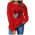 thumbnail image 1 of TIMIFIS Chandails en Molleton de la Saint-Valentin pour Femmes Chandail Cœur Mode Manches Longues Col Rond - Printemps/été, 1 of 4