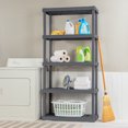 thumbnail image 4 of Sterilite 75.2 Inch Heavy Duty Durable 5 Shelf Ventilated Shelving Unit, 4 Pack, 4 of 8