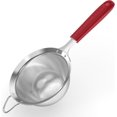 thumbnail image 1 of U-Taste Medium Fine Mesh Strainer: 18/8 Stainless Steel 4.73in 30 Mesh Kitchen Food Sieve with Sturdy Riveted Silicone Handle, Heavy Duty Deep Handheld Metal Colander for Rice, Quinoa (Red), 1 of 9