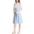 thumbnail image 1 of Unique Bargains Jupe Midi Plissée à Bretelles Rétro pour Femme à Taille Élastique avec Bretelles, 1 of 7